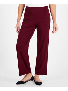 JM Collection LP Burgundy Knit Pull-On Dress Pants w/ Elastic Waist NWT